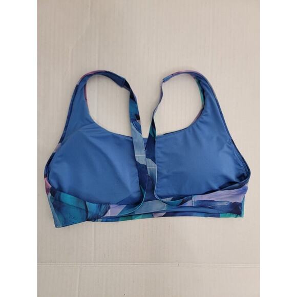 Athleta Crop Tank Top Womens Medium Removable Pads Sport Bra Multicolor - Picture 4 of 6